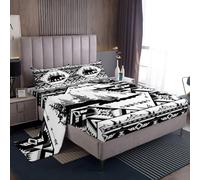 Loussiesd Set di biancheria da letto per letto king size, con angoli profondi in stile occidentale, motivo orso, animali del sud-ovest azteco, 4 pezzi, con 2 federe