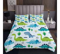 Loussiesd Set di copertine per bambini Dinosauro Trapuntato Copriletto Copertina Ragazzi Carino Cartoon Dino Trapuntato Copertina per bambini Ragazze Microfibra Animali Giungla Modello Trap170X230cm
