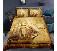 Loussiesd Set di da Letto per Letto Singolo,Matrimoniale,Motivo: Oceano,Creature della Vita,con Copripiumino e federe,con Cerniera,in Microfibra di Priemium,Single