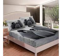 Loussiesd Set di lenzuola con pinguino a forma di pinguino, per bambini e ragazze, divertente set di biancheria da letto con animali polari, con 1 federa 2 pezzi per letto singolo