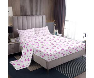 Loussiesd Set di lenzuola per San Valentino, king size, ragazzi e ragazze, con piccolo cuore lucido, per donne e uomini, colore rosso prugna, decorazione per la stanza, 1 lenzuolo con angoli + 2