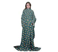Loussiesd Simpatica coperta in pile con maniche per donne uomini adulti e bambini, calda accogliente, verde super morbida con braccio, regalo per donne mamma e moglie, 127 x 178 cm