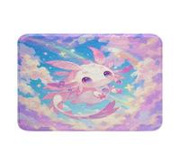 Loussiesd Simpatico Axolotl Tappeti da bagno Sky Galaxy Tappetini da bagno in microfibra Cartoon Salamandra Accessori da bagno Zerbino antiscivolo 40,6 x 61 cm morbido