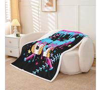 Loussiesd Six Seven 6 7 Coperta in pile Sherpa da gioco con baseball, per bambini, donne, uomini, peluche pelosa, sei sette spruzzini, gelato, bambino, 76 x 101 cm, per letto, divano, sedia, soggiorno