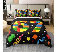 Loussiesd Six Seven 6 7 - Set copripiumino in 100% cotone, per letto matrimoniale, stile astratto e moderno, set di biancheria da letto per ragazzi e ragazze, set di biancheria da letto con 3 pezzi
