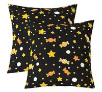 Loussiesd Star Candy - Set di 2 federe per cuscini, 40 x 40 cm | Federa quadrata per cuscino a tema Halloween con cartoni animati, per divano, camera da letto, decorazione