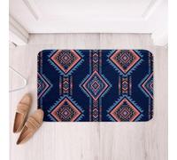 Loussiesd Tappeti da bagno blu navy occidentale Azte tappeti da bagno rustici sud-occidentali zerbini in stile europeo accessori da bagno tappetini da bagno 50 x 81 cm in morbida microfibra