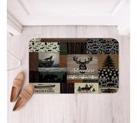Loussiesd Tappeti da bagno con orso rustico occidentale cervo tappetino da caccia zerbini rustico accessori da bagno rustico casale tappetini da bagno 50 x 81 cm animali della foresta animali
