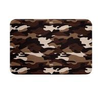 Loussiesd Tappeti da bagno mimetici per ragazze ragazzi bambini 50 x 81 cm camo tappetini da bagno decorazione per la stanza kaki marrone accessori da bagno stile militare traspirante morbida