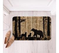 Loussiesd Tappeti da bagno per bambini con orso carino, 40,6 x 61 cm, tappetini da bagno con animali selvatici, decorazione rustica, cabina, campagna, natura, natura, animali selvatici, camper, albero