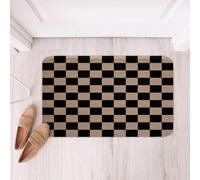 Loussiesd Tappeti da bagno retrò a scacchi marroni tappetini da bagno geometrici vintage accessori da bagno moderni semplici Groovy Estetico Zerbino 40,6 x 61 cm in morbida microfibra