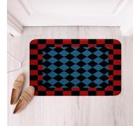 Loussiesd Tappeti da bagno retrò a scacchi rosso blu nero plaid tappetini da bagno in microfibra geometrici vintage accessori da bagno moderni semplici Groovy tappetino estetico antiscivolo 40,6 x 61
