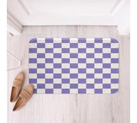 Loussiesd Tappeti da bagno retrò a scacchi viola plaid tappetini da bagno in microfibra geometrici vintage accessori da bagno moderni semplici Groovy tappetini estetici antiscivolo 50 x 81 cm morbido