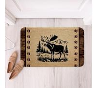 Loussiesd Tappeto da bagno con alce e animali selvatici della fattoria occidentale zerbini rustico cabina country accessori da bagno tappetini da bagno 50 x 81 cm in morbida microfibra