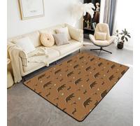 Loussiesd Tappeto da soggiorno con orso, caccia ai cervi per ragazzi e ragazze, stile rustico, 150 x 200 cm, motivo: natura, fauna selvatica, orso, decorazione per la stanza, animali della giungla