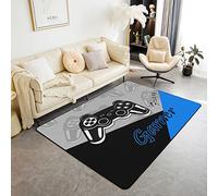 Loussiesd Tappeto Gamer Area Tappeto Gioco Per Soggiorno Camera Da Letto Gioco Arredamento Gamepad Blu e Nero Accento Tappeto 150 * 200 cm
