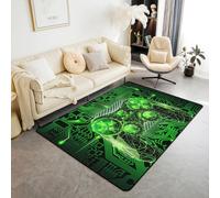 Loussiesd Tappeto per videogiochi Gamepad Area Tappeto Gamer Area Tappeto Verde Arredamento Sala Giochi Entryway Mat Pavimento Indoor Mat Mat Mat 150 x 200 cm