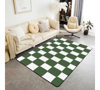 Loussiesd Tappeto verde scuro bianco linee eleganti labirinto reticolo 150