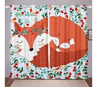 Loussiesd Tenda a tema volpe e bambino con fumetto per genitori-figlio,adolescenti,con tema animale,trattamento per finestre,traspirante,foresta,volpe,della stanza W66 x L90