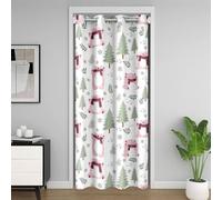 Loussiesd Tenda divisoria albero 106 x 213 cm | Copertura per armadio con cervi, per camera da letto, soggiorno, orso, tenda per la privacy, piccola erba, oscurante