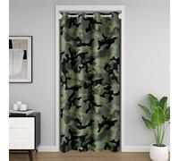Loussiesd Tenda mimetica militare per porta privacy 132 x 213 cm 1 pannello bambini ragazzi adolescenti uomini verde militare mimetico armadio copertura arte colorata divisorio tenda stile militare