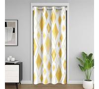 Loussiesd Tenda moderna gialla per porta, per la privacy, arte geometrica, per armadio, per camera da letto, soggiorno, tenda divisoria astratta, 132 x 203 cm, oscurante, decorazione per la casa
