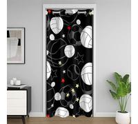 Loussiesd Tenda per porta a tema pallavolo, per la privacy, 132 x 213 cm, 1 pannello, per bambini, gioco sportivo, per ragazzi, adolescenti, stella, divisorio, lavabile, regalo per gli amanti della
