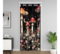 Loussiesd Tenda per porta, stile gotico, 86 x 203 cm, per la privacy, stile bohémien, farfalla, fiore, fungo, rustico, giardino, armadio, porta, stella, luna, sole, stile boho