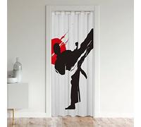 Loussiesd Tenda per Porta Taekwondo Privacy Bambini Copertura Porta Tenda con Retro Interno Stile Giapponese Tappetino Ingresso Divisorio Ambiente Copertura Tenda Oscurante Camera da Letto 150x203cm 1