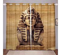 Loussiesd - Tende oscuranti per camera da letto, per bambini, ragazzi, adulti, antiche culture egiziane, tribù, tende oscuranti in stile esotico oscurante, 2 pannelli, W66 x L90