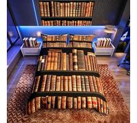 Loussiesd Vintage Libri 3D con Copripiumino per Ragazze, e