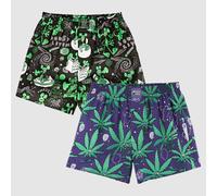 Lousy Livin 2Pack Boxer Outerspace & Weedy Biancheria Cotone Organico Nuovo