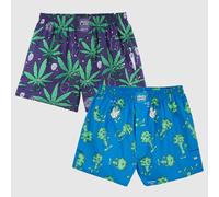 Lousy Livin 2Pack Boxer " Weedy & Bro " Biancheria Intima Canapa Broccoli