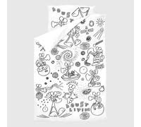 Lousy Livin Bedlinen Lenzuola " Outer Spazio " Bianco Lenzuola Fodera Cuscino