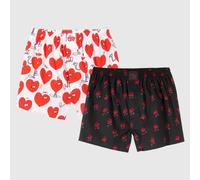 Lousy Livin Boxershorts Romantic 2er Con Cuori E Rose S M L XL Cotone