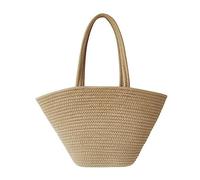 Louttary 1 borsa di paglia alla moda in corda di cotone per viaggi, vacanze, shopping, feste