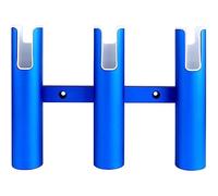 Louttary 1 porta canna da pesca in alluminio, 3 tubi collegati, rack a 3 canne, accessori di ricambio per marine, yacht, barca, camper blu