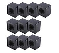 Louttary 10 pz Microfono MarkFlag Mic Station-Cube Square Interview Box Stand Flags Shaped Holder Reporter Injection, Nero