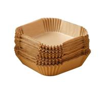 Louttary 100 pezzi quadrati di carta Airfryer, inserti di carta resistenti all'olio, per cuocere e cucinare, 20 x 20 x 4,5 cm