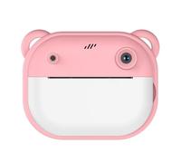 Louttary 1080P - Fotocamera da stampa per bambini, doppia fotocamera, 240 MP, con 2 rotoli, 57 x 25 mm, colore: Rosa