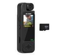 Louttary 1080P Fotocamera HD con Scheda TF da 64GB, Videoregistratore Digitale A Visione Notturna Infrarossa, Videocamera da Corpo