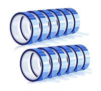 Louttary 12 rotoli 0,8 X 100 blu nastro termico blu, durevolezza, adatto per sublimazione, nastro ad alta temperatura, nastro termico resistente al calore