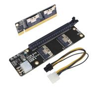 Louttary 2 In 1 2 Porte SlimSAS 8I X2 A PCIE 4.0 X16 GEN4 Scheda Adattatore per Scheda di Rete, Scheda Grafica, Scheda Video, Scheda di Acquisizione