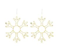 Louttary 2 Pezzi di Decorazioni Natalizie per Finestre con Fiocchi di Neve, Luci A LED con Fiocchi di Neve per La Casa, Decorazioni Natalizie, Luce Calda,