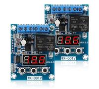 Louttary 2 pezzi di spegnimento a bassa tensione, modulo di monitoraggio della tensione della batteria DC 12 V, spegnimento a bassa tensione e scheda di protezione da scarico, durevole, facile da