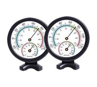 Louttary 2 Pezzi Mini Termometro per Interni Igrometro 2 In 1 Indicatore di Umidità per Temperatura Esterna per Parete, Nero