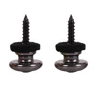 Louttary 2 Pezzi Serria Lana Rame Chitarra Cinghia di Blocco Caviglie Pin Fungo Forma Fine Pulsante per Acustica Classico Elettrico Basso Chitarra UkuleLato Nero