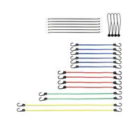 Louttary 24 pezzi robuste corde elastiche con gancio, corda, cintura per bagagli per moto, bicicletta, viaggi, campeggio, escursionismo