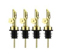 Louttary 4 tappi per olio d'oliva, vino, con design a prova di perdite, versatore per bottiglie, oro