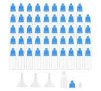 Louttary 50 Pezzi Piccoli Flaconi Contagocce Vuoti In Plastica con Punta Sottile Flaconi Contagocce da 15 Ml Contagocce Portatile per Liquidi Comprimibili Blu